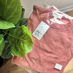 NWT Cotton Linen Tunic Top in Dusty Rust
